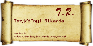 Tarjányi Rikarda névjegykártya